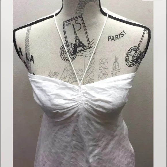 Loft Ann Taylor Women Halter Cotton White Summer Dress Sz 2 - Picture 7 of 9